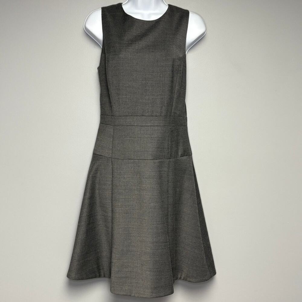 J. Crew Grey Wool Blend Linedā Sleeveless Neutral Career Sheath Dress Sz 6
